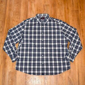 UNTUCKit Blue/White‎ Plaid Button Up Shirt Sz XXL